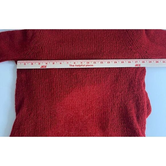 Wooden Ships Cardigan Sweater Womens S M Red Wool Mohair Open Long Sleeve - Picture 8 of 9
